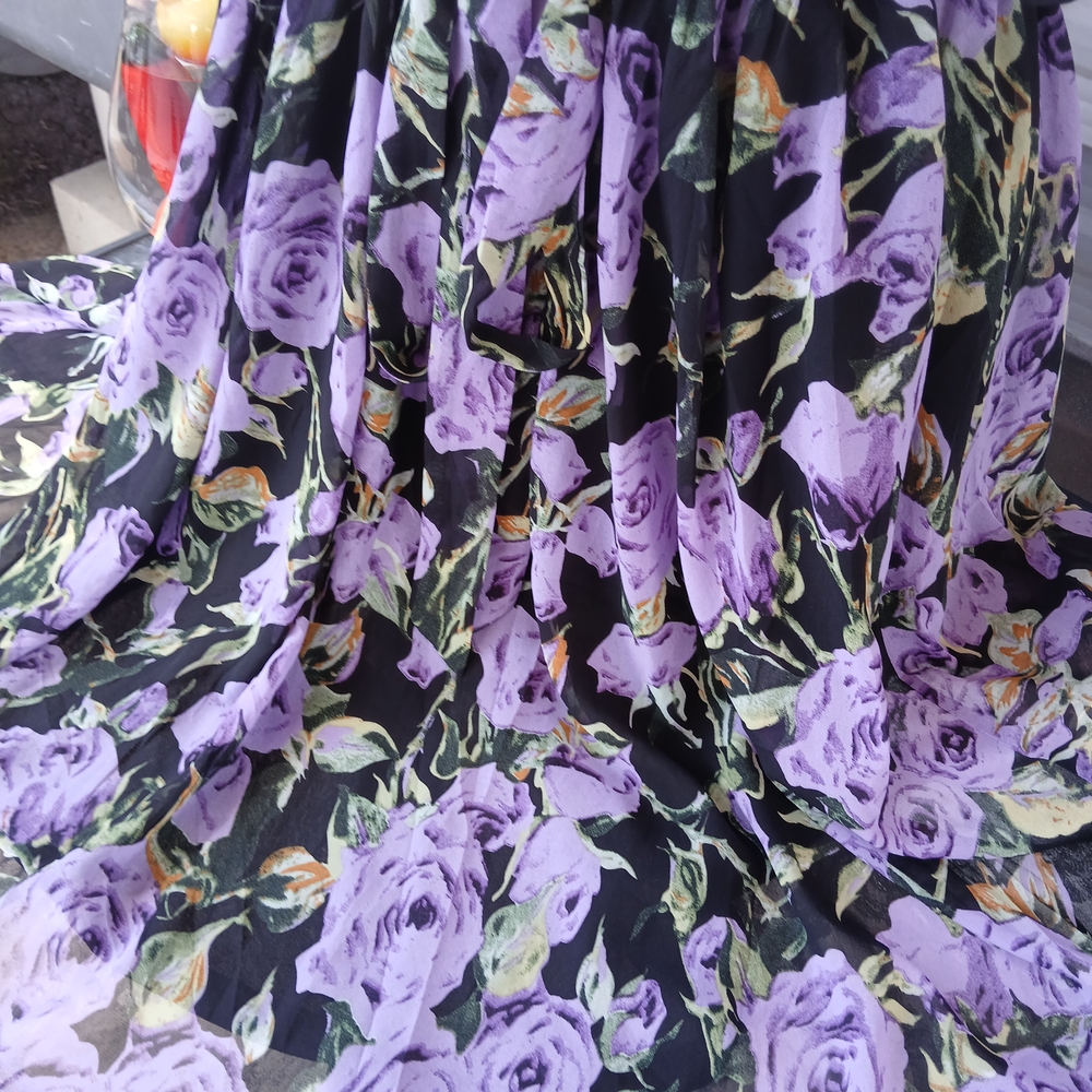 Black and Purple Floral Dress - Picture 4 of 11